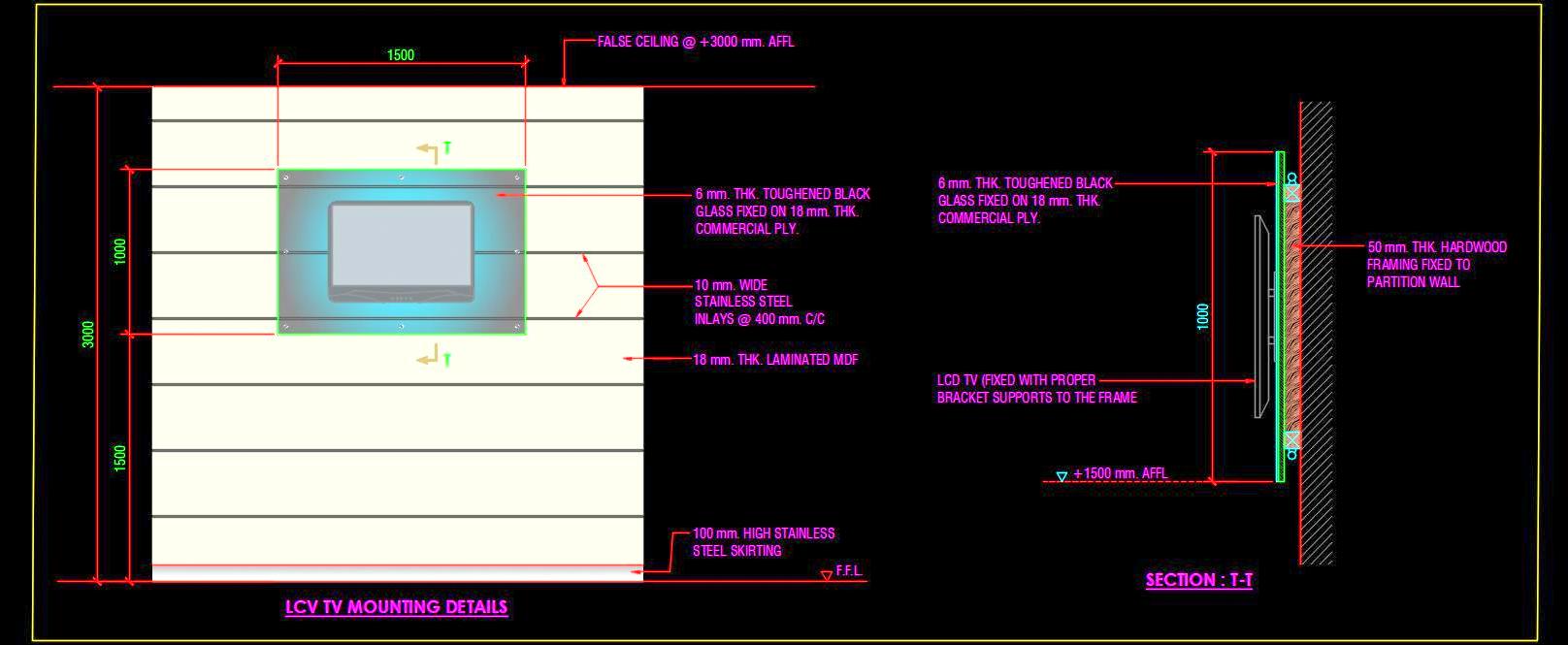 LCD TV Panel Design CAD Drawing